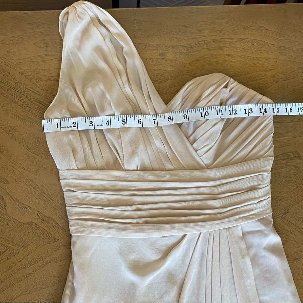 Watters & Watters Bare Pink / Nude Ruched Maxi Gown Size 2 - Picture 8 of 13